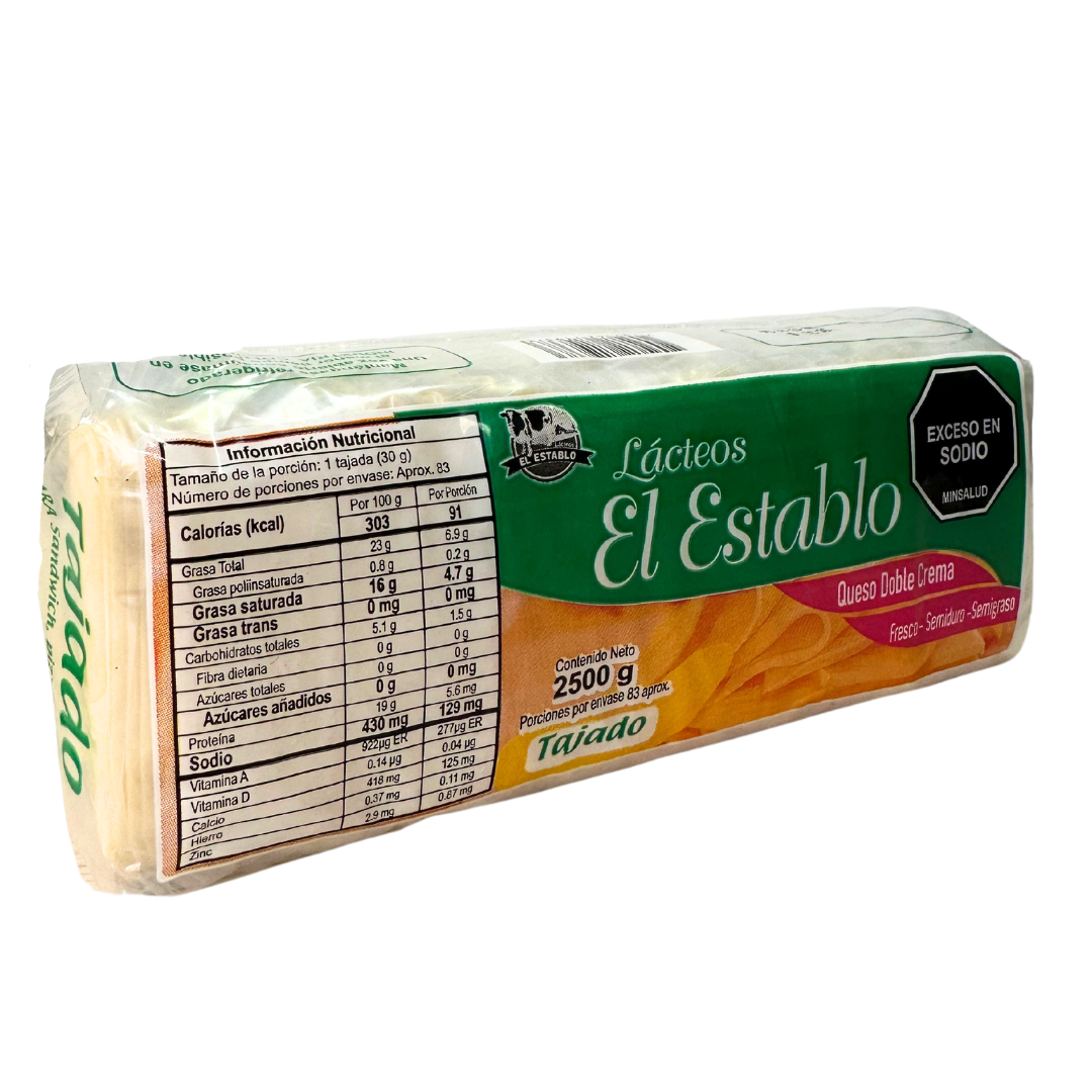 Queso tajado bloque x 2.5 kg